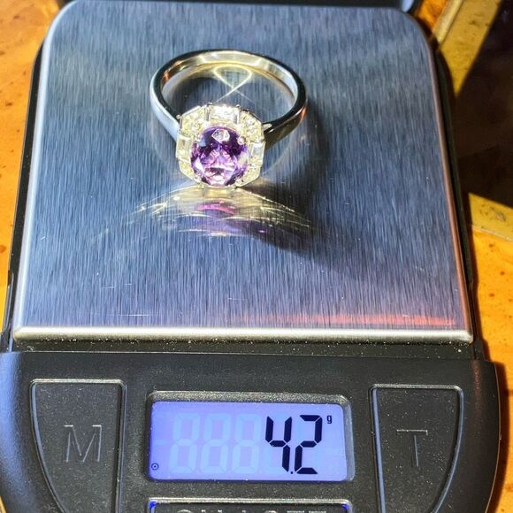 Moroccan Amethyst Sterling Silver Art Deco Ring Size 10 - Picture 9 of 9